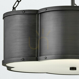 Chance pendant light Quintiesse 3 x E27, blackened brass, opal glass small 1