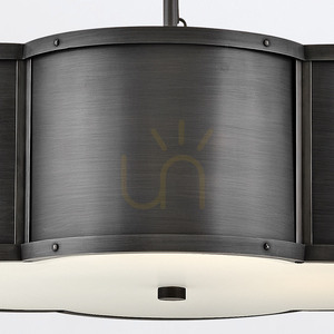 Chance pendant light Quintiesse 3 x E27, blackened brass, opal glass small 4