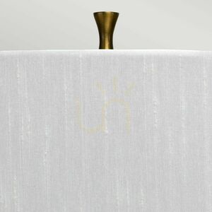 Havering table lamp - turquoise ceramic, ivory shade Quintiesse small 3