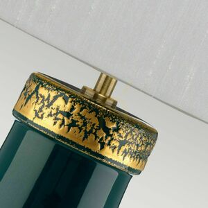 Havering table lamp - turquoise ceramic, ivory shade Quintiesse small 4