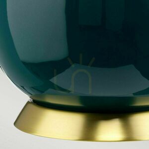 Havering table lamp - turquoise ceramic, ivory shade Quintiesse small 6