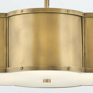 Chance pendant light Quintiesse 3 x E27, heritage brass, opal glass small 3
