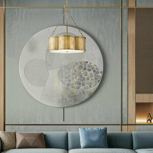 Chance pendant light Quintiesse 3 x E27, heritage brass, opal glass small 5