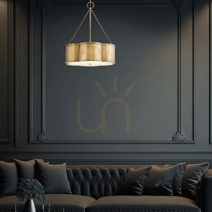 Chance pendant light Quintiesse 3 x E27, heritage brass, opal glass small 6