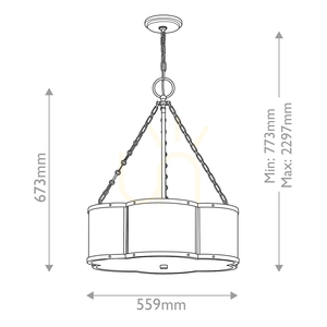 Chance pendant light Quintiesse 3 x E27, heritage brass, opal glass small 7