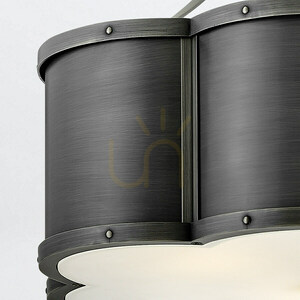 Chance semi-flush ceiling light Quintiesse 3 x E27, Ø 45.7 cm, blackened brass, opal glass small 2