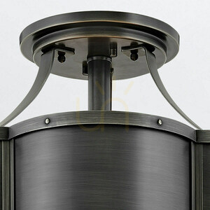 Chance semi-flush ceiling light Quintiesse 3 x E27, Ø 45.7 cm, blackened brass, opal glass small 3