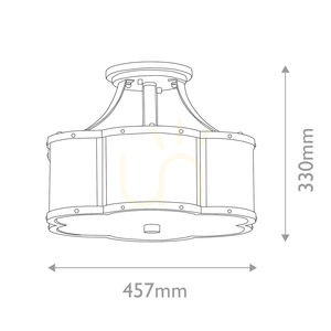 Chance semi-flush ceiling light Quintiesse 3 x E27, Ø 45.7 cm, blackened brass, opal glass small 5