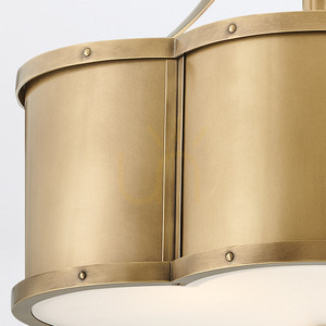Chance semi-flush ceiling light Quintiesse 3 x E27, Ø 45.7 cm, heritage brass, opal glass small 2