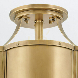 Chance semi-flush ceiling light Quintiesse 3 x E27, Ø 45.7 cm, heritage brass, opal glass small 3