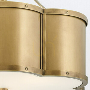 Chance semi-flush ceiling light Quintiesse 3 x E27, Ø 45.7 cm, heritage brass, opal glass small 4