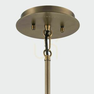 Linara pendant light Quintiesse 3 x E27, black slatted shade, natural brass small 2