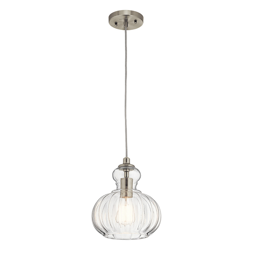 Check Riviera 1 Light Brushed Nickel Pendant Elstead KL-RIVIERA-P-A