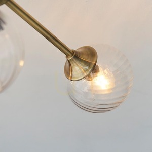 Endon Allegra Semi-Flush Ceiling Light Antique Brass 6×E14 Glass Ø64 cm small 1