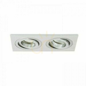 PASADENA GU10 SQ II Recessed Downlight 2xGU10 Brushed Aluminium 230 V small 1