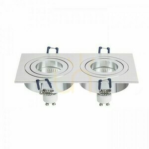 PASADENA GU10 SQ II Recessed Downlight 2xGU10 Brushed Aluminium 230 V small 2