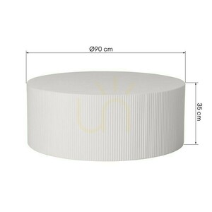 RYU Coffee Table, 90 cm, Gray-Beige, with Grooves by Nova Nook 6 RYU Coffee Table, 90 cm, Gray-Beige, with Grooves by Nova Nook small 6