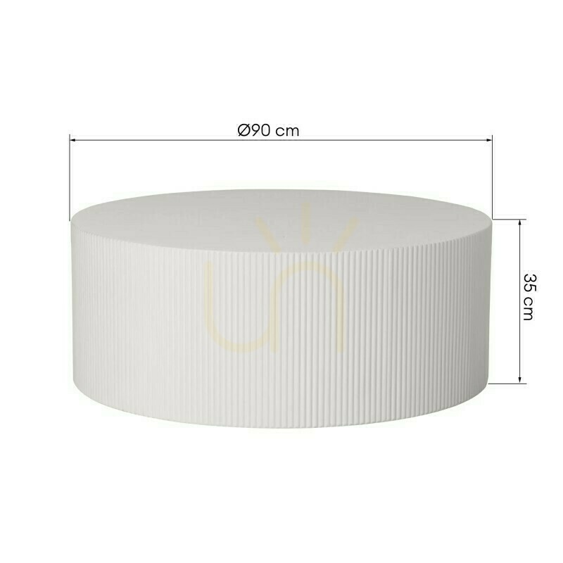 View RYU Coffee Table, 90 cm, Gray-Beige, with Grooves by Nova Nook RYU Coffee Table, 90 cm, Gray-Beige, with Grooves by Nova Nook