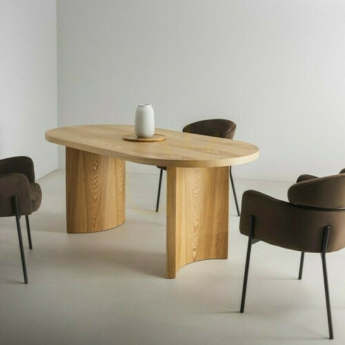 Check LILLAM 180 cm Oval Dining Table, Made of Ash Wood, by Nova Nook