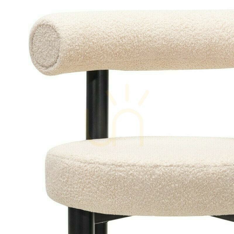 Display Set of 2 PERER bar stools, beige with black legs, made of bouclé fabric; minimum order quantity – 2 pieces, Nova Nook Set of 2 PERER bar stools, beige with black legs, made of bouclé fabric; minimum order quantity – 2 pieces, Nova Nook
