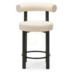 Set of 2 PERER bar stools, beige with black legs, made of bouclé fabric; minimum order quantity – 2 pieces, Nova Nook 4 Set of 2 PERER bar stools, beige with black legs, made of bouclé fabric; minimum order quantity – 2 pieces, Nova Nook small 4