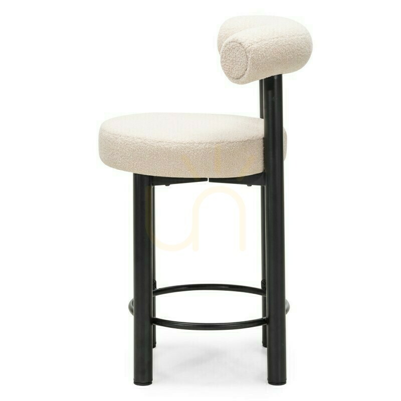 Check Set of 2 PERER bar stools, beige with black legs, made of bouclé fabric; minimum order quantity – 2 pieces, Nova Nook Set of 2 PERER bar stools, beige with black legs, made of bouclé fabric; minimum order quantity – 2 pieces, Nova Nook
