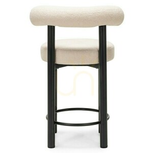 Set of 2 PERER bar stools, beige with black legs, made of bouclé fabric; minimum order quantity – 2 pieces, Nova Nook 7 Set of 2 PERER bar stools, beige with black legs, made of bouclé fabric; minimum order quantity – 2 pieces, Nova Nook small 7