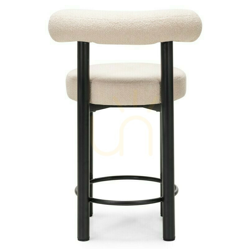 Preview Set of 2 PERER bar stools, beige with black legs, made of bouclé fabric; minimum order quantity – 2 pieces, Nova Nook Set of 2 PERER bar stools, beige with black legs, made of bouclé fabric; minimum order quantity – 2 pieces, Nova Nook