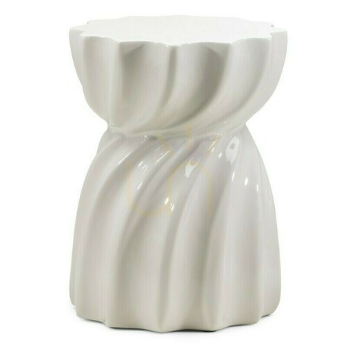 Check LOOM Side Table, 35 cm, Gray-Beige, Glossy, Nova Nook
