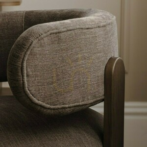 DOUX Lounge Chair, rounded shapes, espresso color, Nova Nook walnut small 2