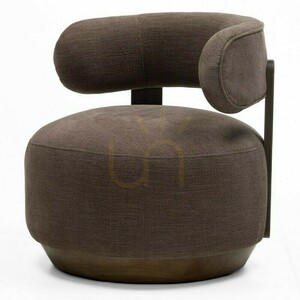 DOUX Lounge Chair, rounded shapes, espresso color, Nova Nook walnut small 3