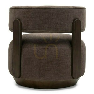 DOUX Lounge Chair, rounded shapes, espresso color, Nova Nook walnut small 4