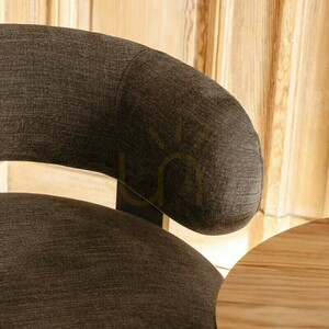 DOUX Lounge Chair, rounded shapes, espresso color, Nova Nook walnut small 6