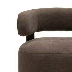 DOUX Lounge Chair, rounded shapes, espresso color, Nova Nook walnut small 7