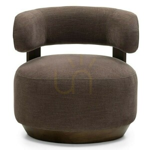 DOUX Lounge Chair, rounded shapes, espresso color, Nova Nook walnut small 0