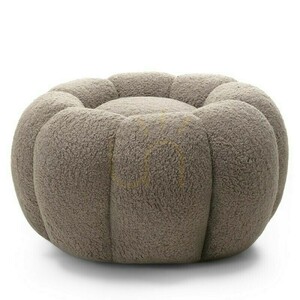 PERLE ottoman, cappuccino color, bouclé fabric, rounded shapes by Nova Nook small 4