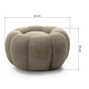 PERLE ottoman, cappuccino color, bouclé fabric, rounded shapes by Nova Nook small 7