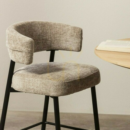 Check Set of 2 OSARIO bar stools in beige with black legs; minimum order quantity: 2 pieces – Nova Nook