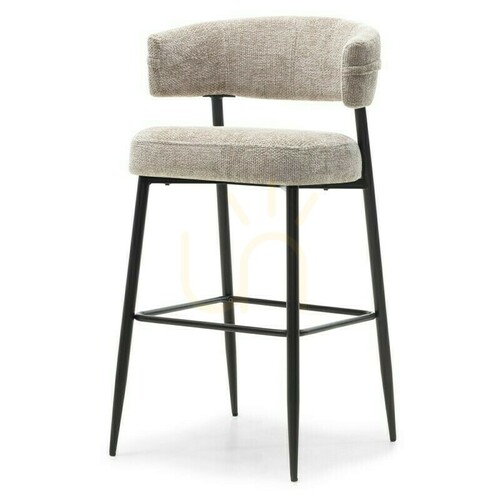 Check Set of 2 OSARIO bar stools in beige with black legs; minimum order quantity: 2 pieces – Nova Nook
