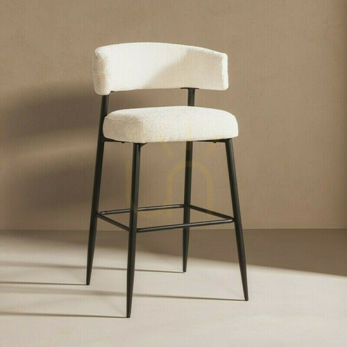 Check Set of 2 OSARIO bar stools in cream with black legs; minimum order quantity – 2 pieces Nova Nook