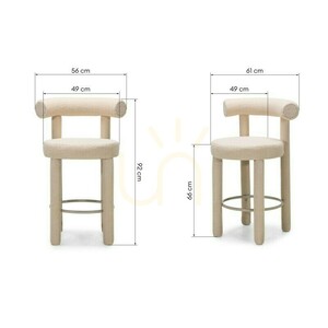 Set of 2 PERRIER 2.0 bar stools, beige, made of bouclé fabric, minimum order quantity – 2 pieces, Nova Nook small 8