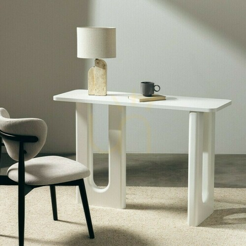 Check RICHI 120 cm Desk/Console, White, with Nova Nook Curves
