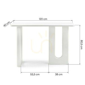 RICHI 120 cm Desk/Console, White, with Nova Nook Curves small 7