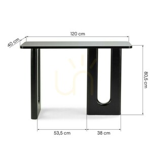RICHI 120 cm Desk/Console, Black, with Nova Nook Arches small 6