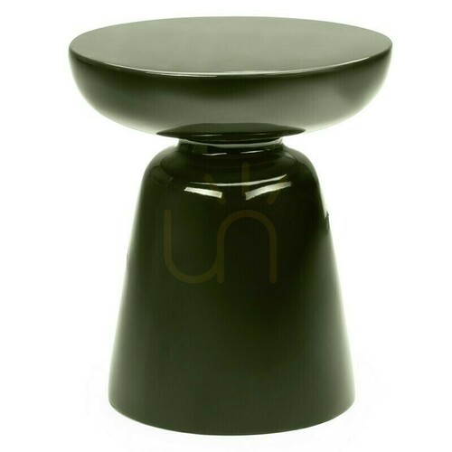 Check OGAN Side Table, 40 cm, Olive Green, Glossy, Nova Nook