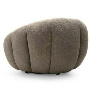 FLOWER armchair in cappuccino, with a swivel base, bouclé fabric, and rounded shapes by Nova Nook 5 FLOWER armchair in cappuccino, with a swivel base, bouclé fabric, and rounded shapes by Nova Nook small 5