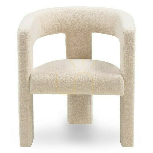 Check LAUREN Armchair, bouclé fabric, beige Nova Nook