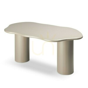 LUXE 160 cm Dining Table, Dark Beige, Rounded Shapes by Nova Nook 2 LUXE 160 cm Dining Table, Dark Beige, Rounded Shapes by Nova Nook small 2