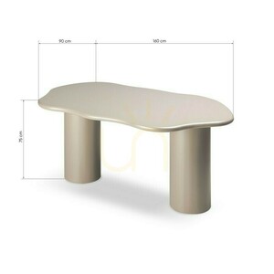 LUXE 160 cm Dining Table, Dark Beige, Rounded Shapes by Nova Nook 5 LUXE 160 cm Dining Table, Dark Beige, Rounded Shapes by Nova Nook small 5