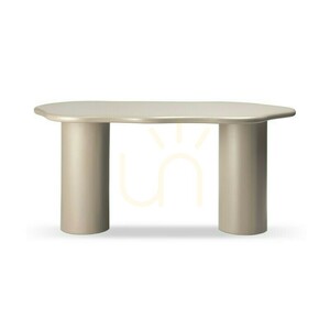 LUXE 160 cm Dining Table, Dark Beige, Rounded Shapes by Nova Nook 0 LUXE 160 cm Dining Table, Dark Beige, Rounded Shapes by Nova Nook small 0